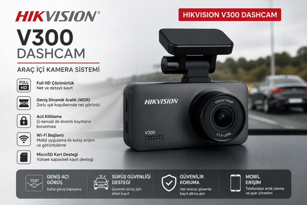 Araç İçi Kamera Sistemleri – Hikvision V300 Dashcam